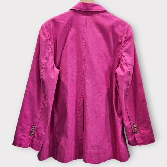 Eudon Choi Oversized Pink Linen Blazer with Side Cutouts - Picture 7 of 15